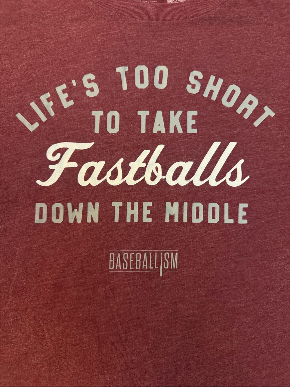 Baseballism Life’s Too Short Fastballs Down the Middle Graphic T-Shirt XL